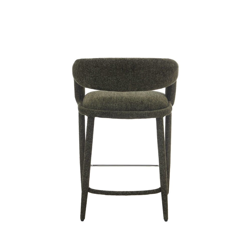 Lot de 2 tabourets de bar contemporain tissu kaki