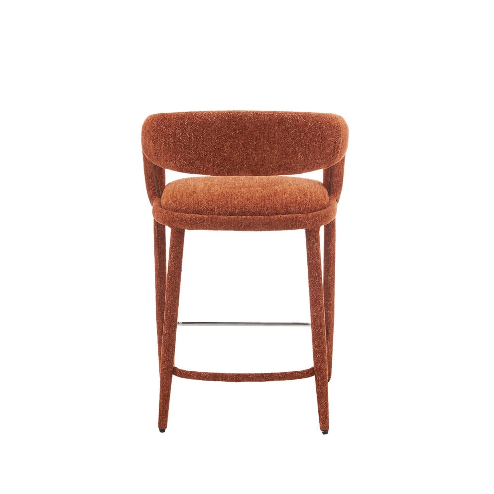 Lot de 2 tabourets de bar contemporain tissu terracotta