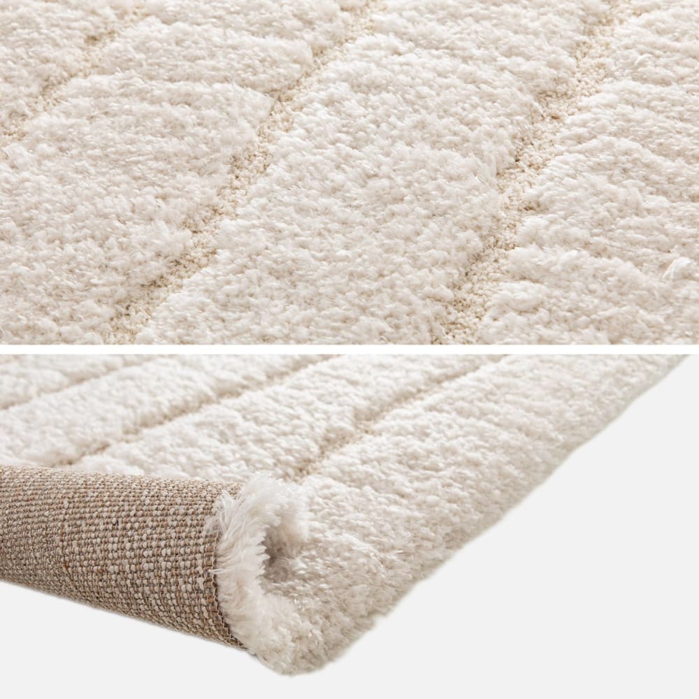 Tapis intérieur motif linéaire crème 80x150cm — vue 4