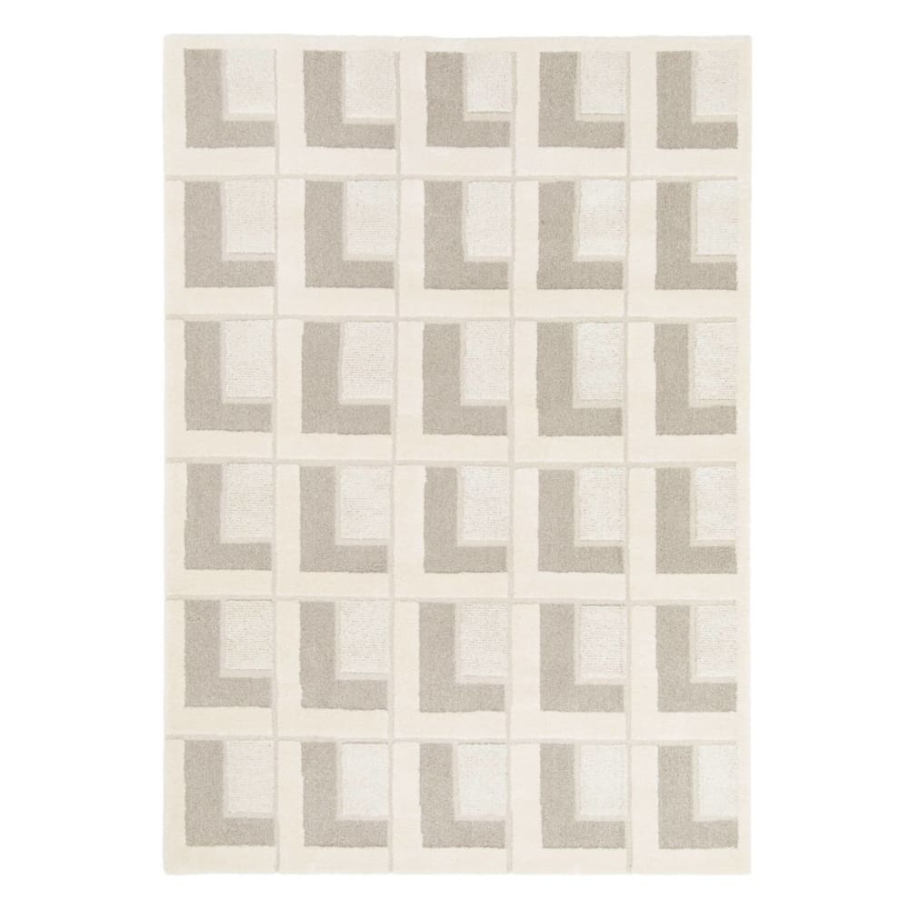 Tapis intérieur motifs géométriques crème 120x170cm — vue 3