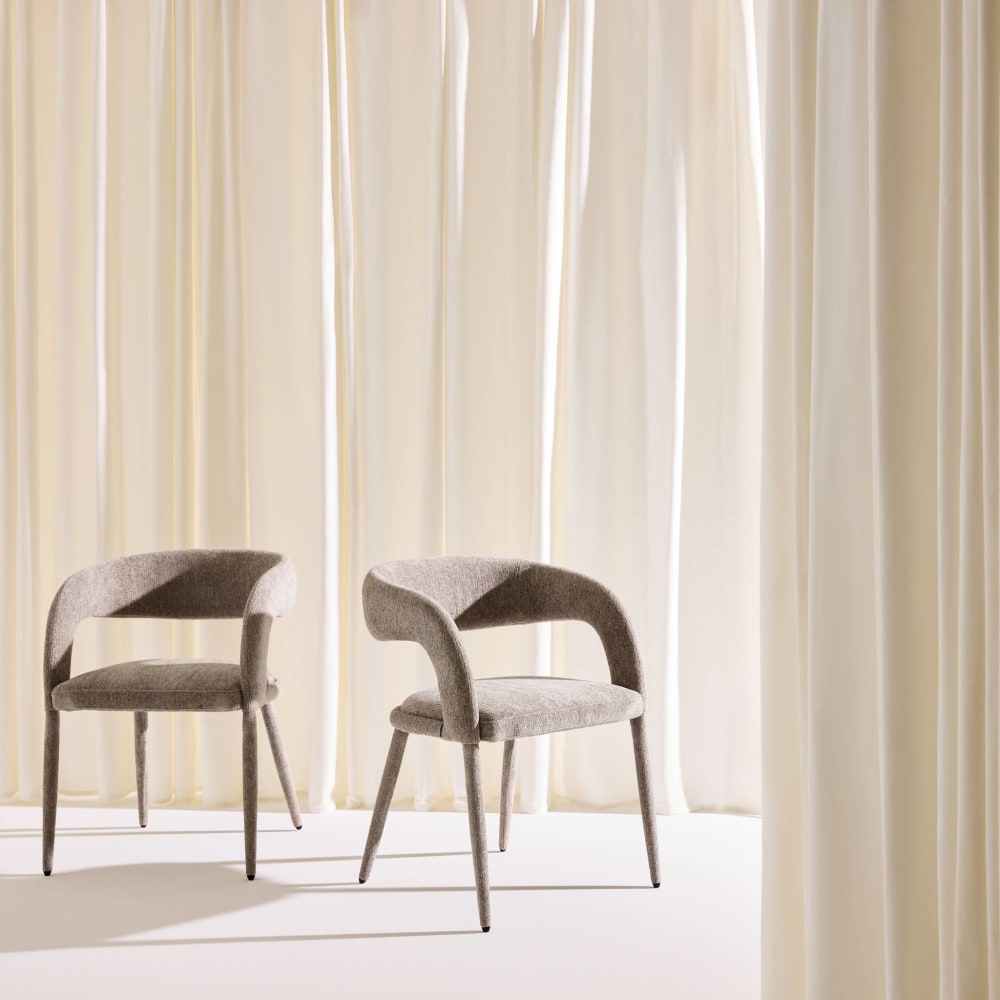 2er-Set moderne Sessel mit Stoffbezug taupe - Maisons Du Monde