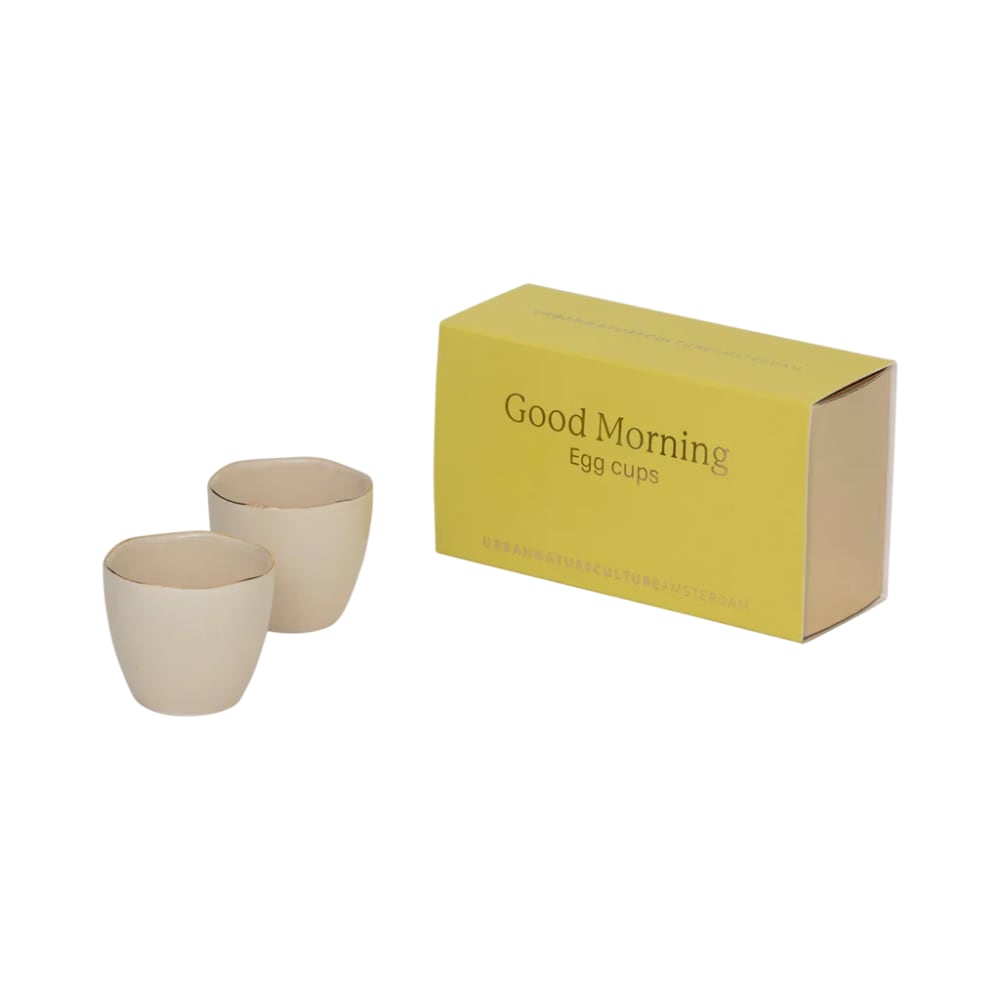 Lot de 2 coquetiers en céramique beige 5 * 5 cm Lot de 2 coquetiers en céramique beige 5 * 5 cm