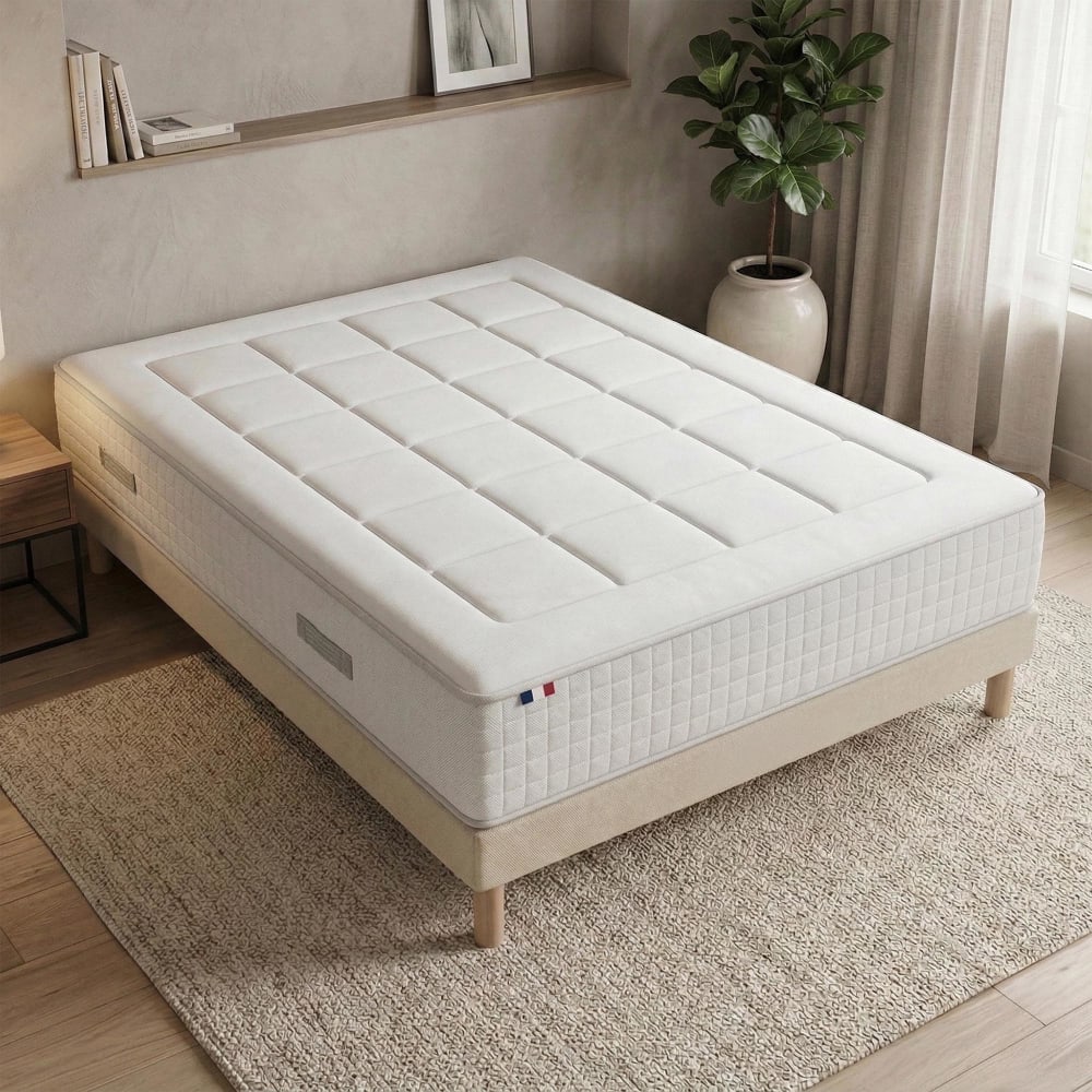 Matelas ressorts accueil mémoire de forme h 28 sommier 180x200