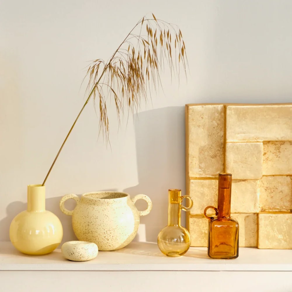 Kerzenhalter aus Keramik gelb Ø 10 * 4.5 cm - Maisons Du Monde