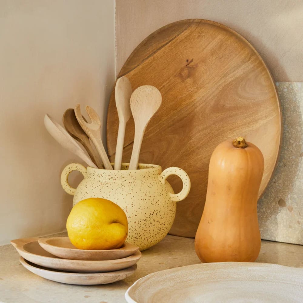 Serviertablett aus Mangoholz beige Ø 42 cm - Maisons Du Monde
