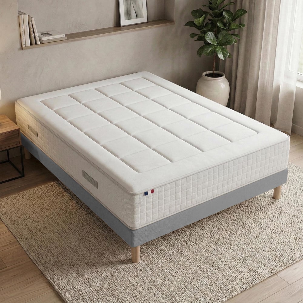Matelas ressorts accueil mémoire de forme h 28 sommier 140x200