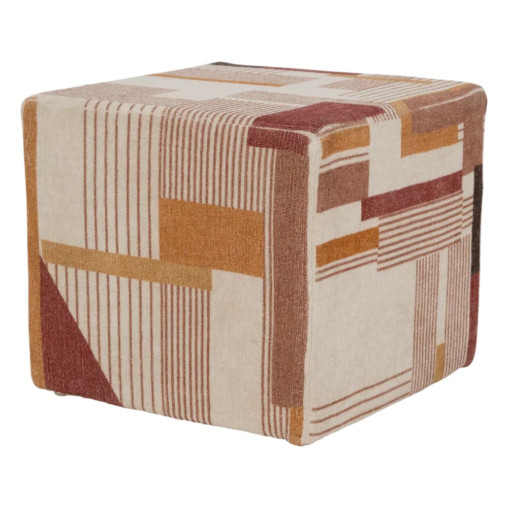 Pouf en coton multicolore