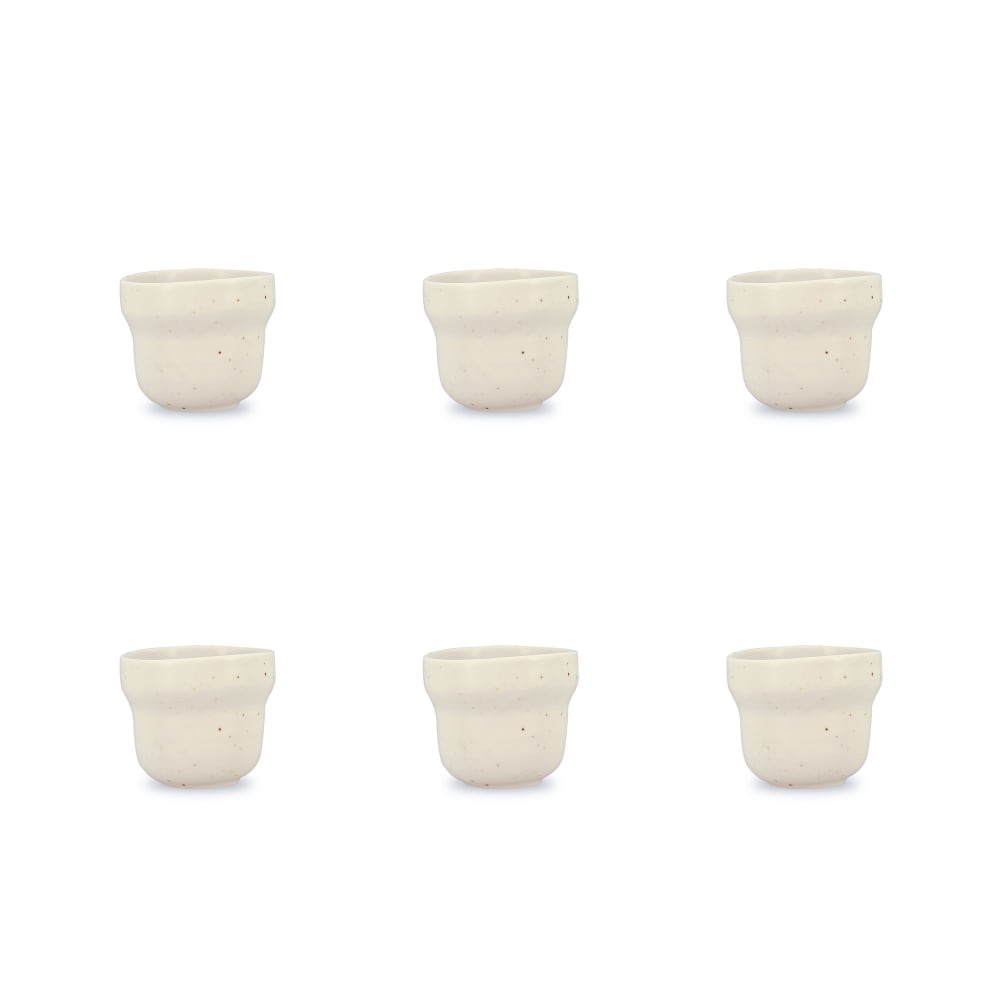 Lot de 6 tasses 16cl en porcelaine beige