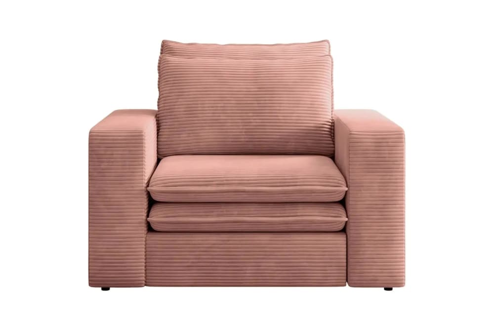 fauteuil en velours côtelé - rose