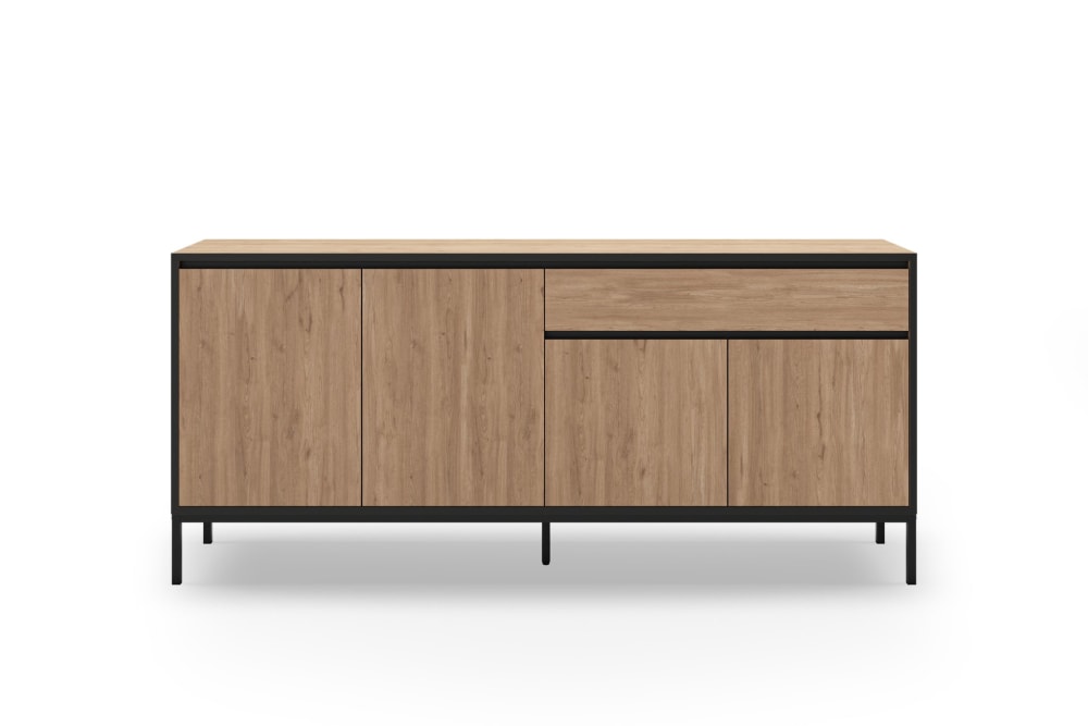 Buffet 4 portes 180cm en mélamine chêne clair Buffet 4 portes 180cm en mélamine chêne clair