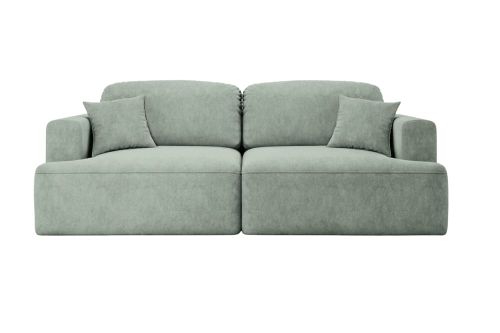 Canapé droit convertible tissu velours 3 places vert