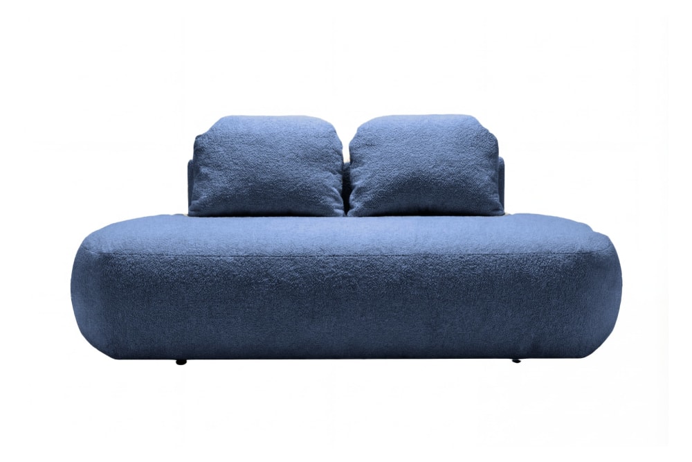 Canapé droit convertible - bleu
