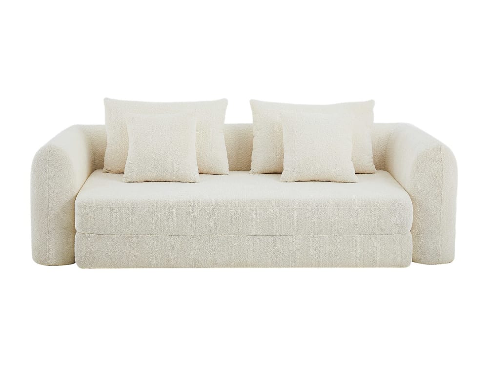 Canapé convertible polyester 3 places beige}