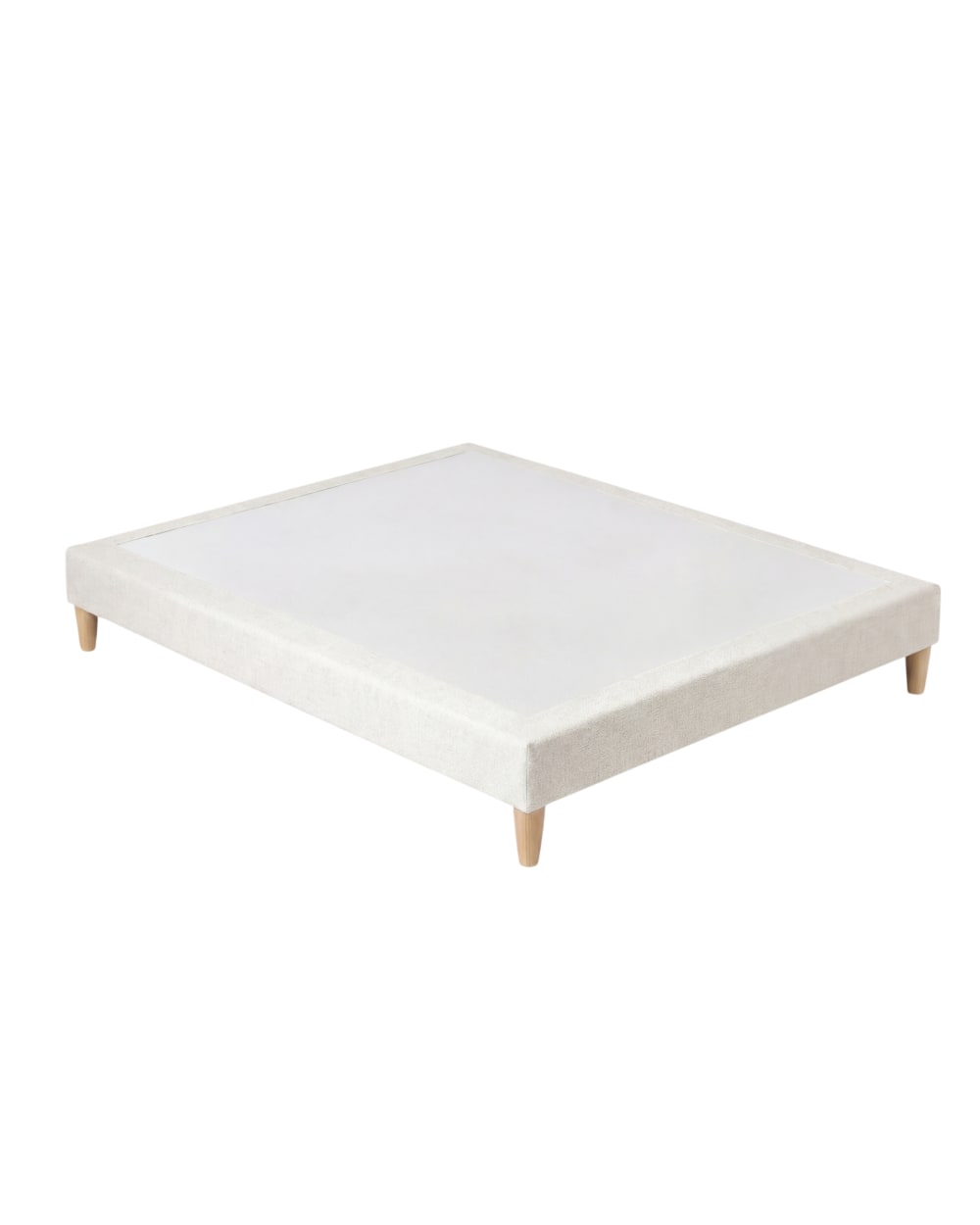 Lit tapissé blanc 140 × 200 cm avec tissus naturels Lit tapissé blanc 140 × 200 cm avec tissus naturels