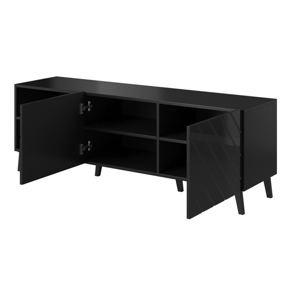 meuble tv design noir - brillant