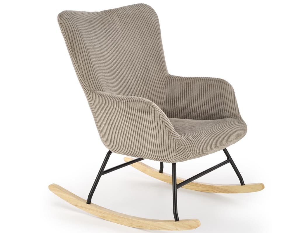Rocking chair confort avec accoudoirs en velours de polyester Rocking chair confort avec accoudoirs en velours de polyester