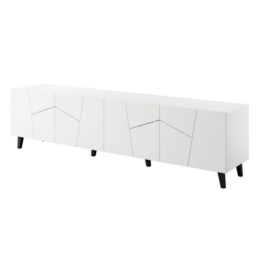 Meuble tv design blanc mat 200cm Meuble tv design blanc mat 200cm