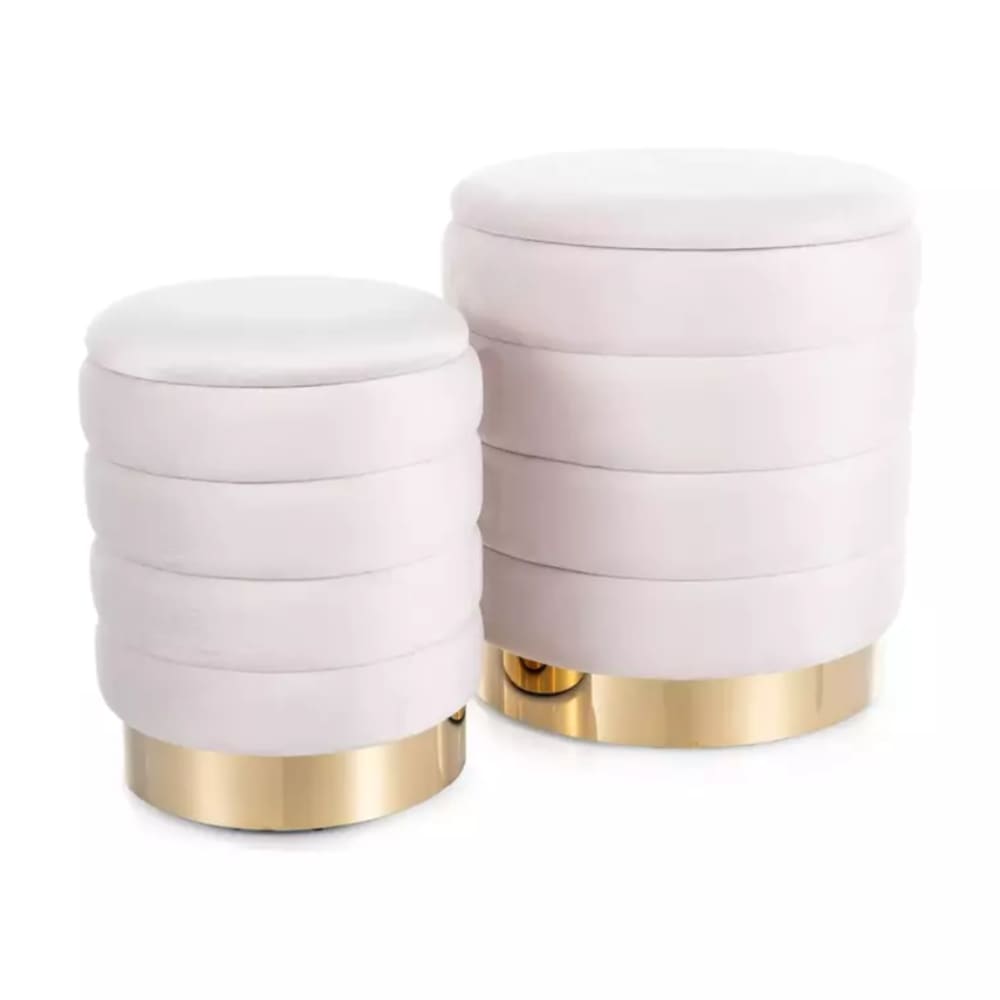 Pouf en velours de polyester