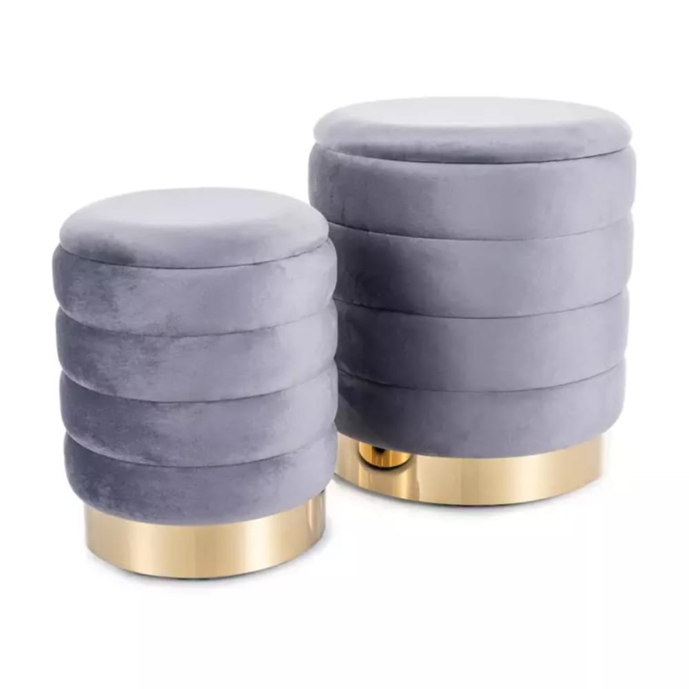 Pouf en velours de polyester