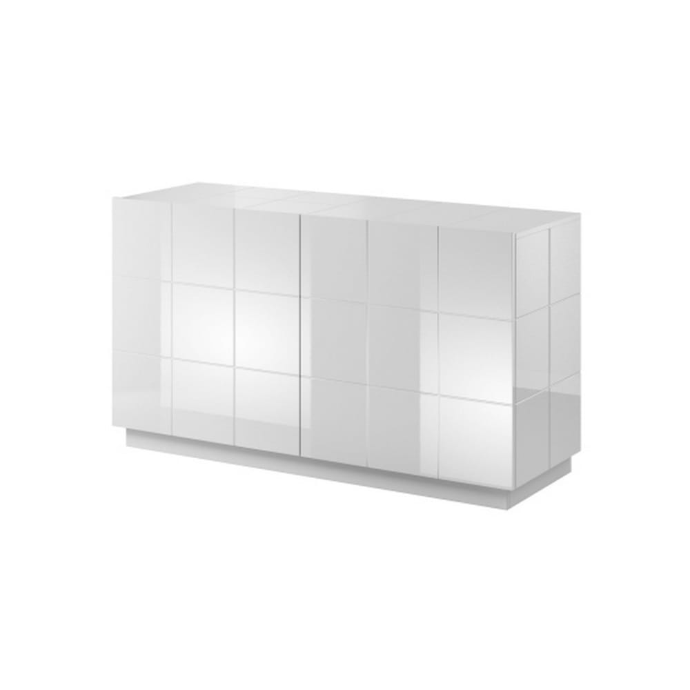MSO Hellweißes Designer-Sideboard 138 cm + LED - weiß style modern - Holz