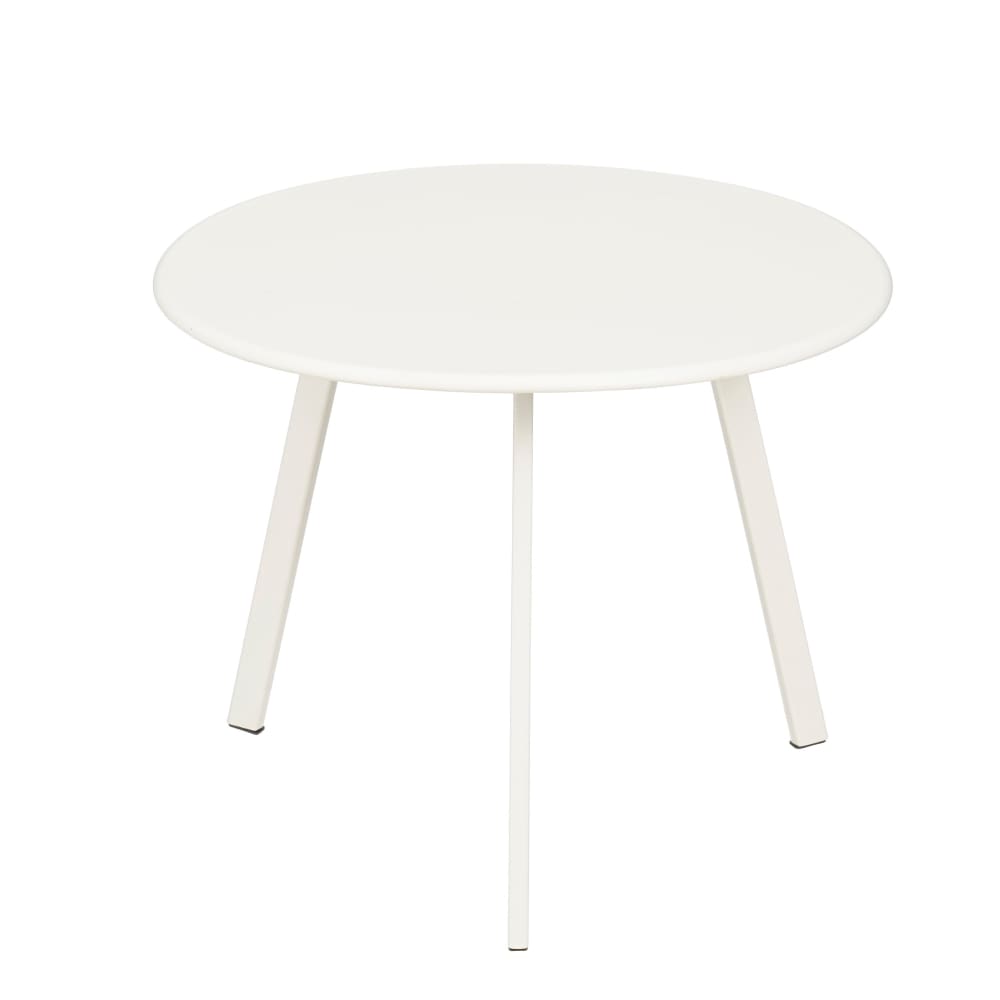 Table blanc fer h30xl38xl38cm Table blanc fer h30xl38xl38cm