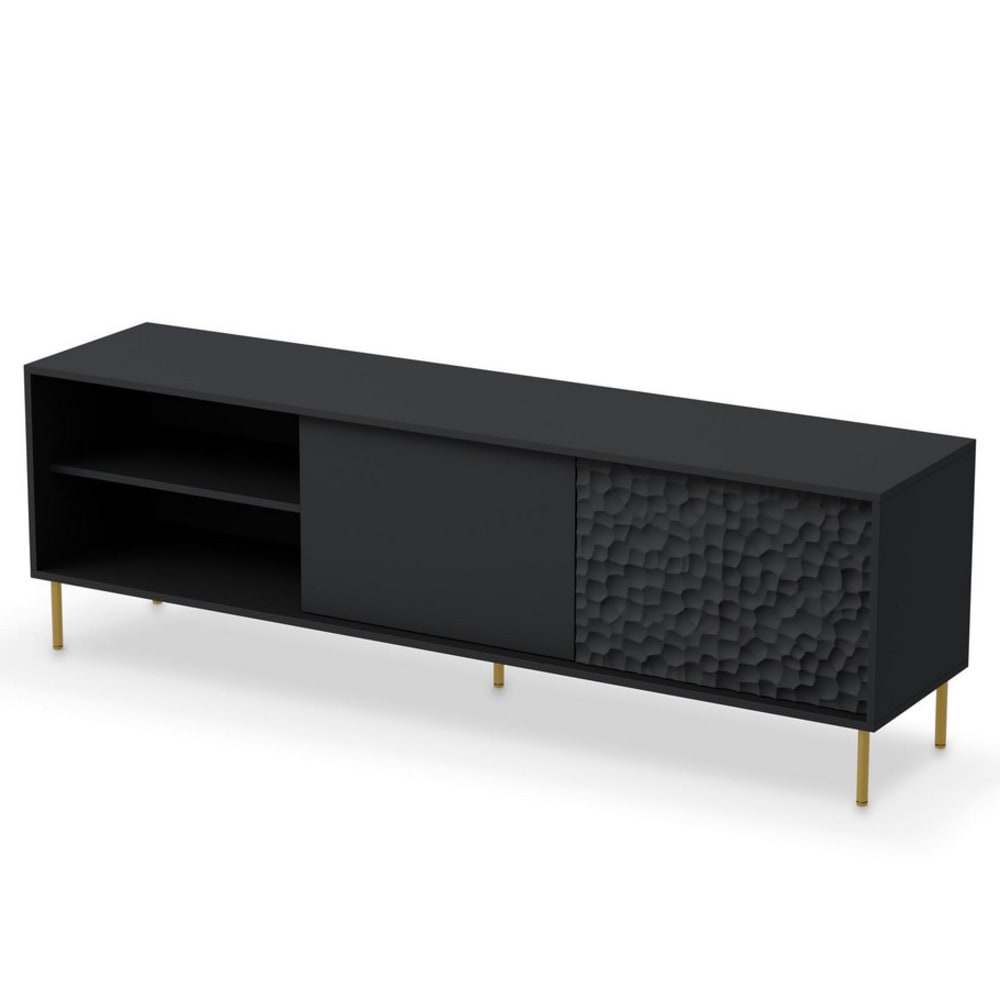 Meuble TV en bois noir 180 cm Meuble TV en bois noir 180 cm