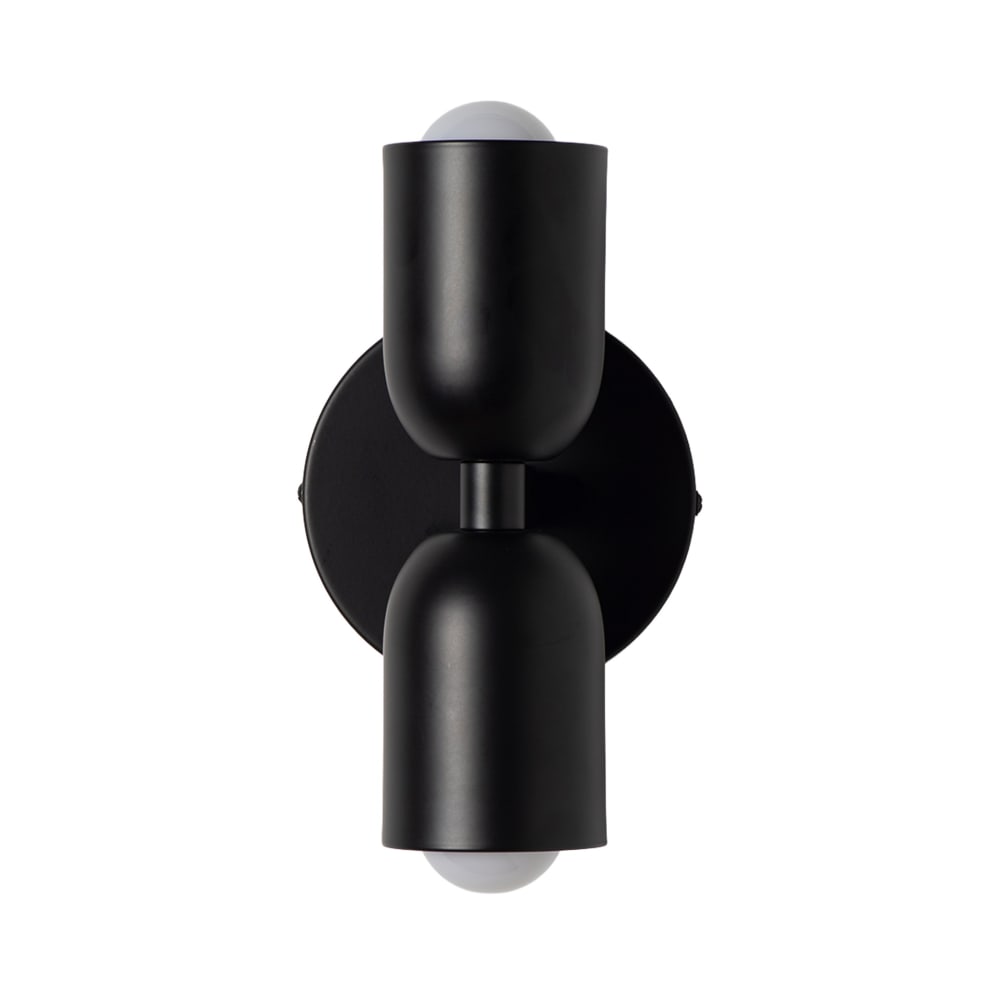 Applique murale double E27 métal noir H20 cm
