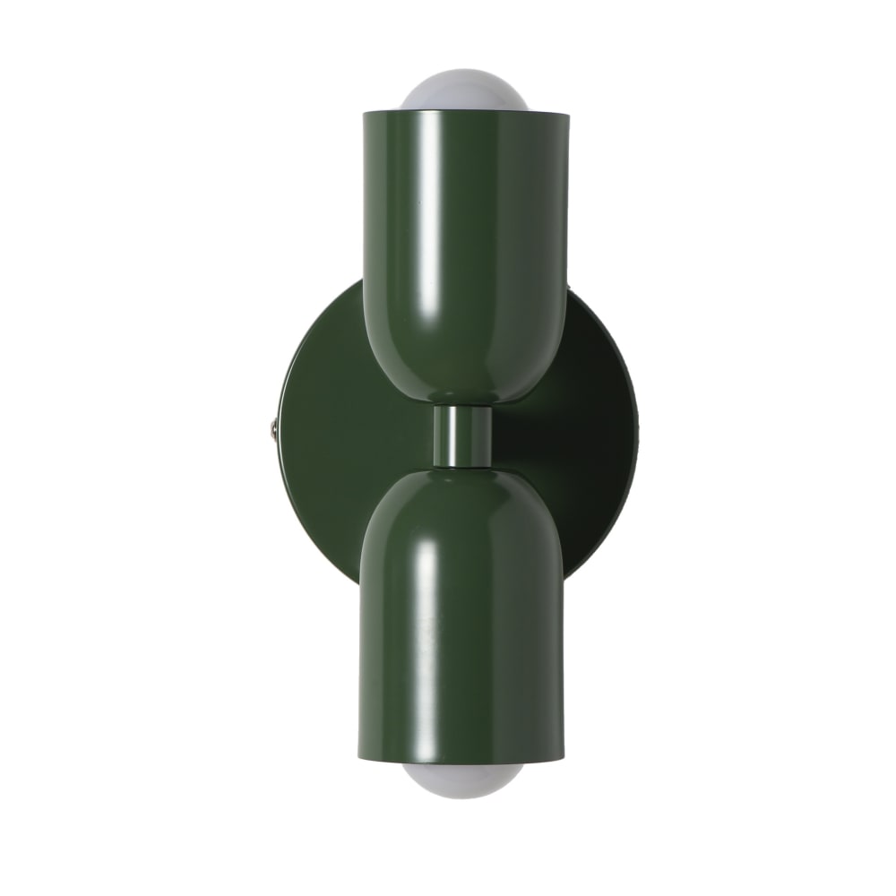 Applique murale double E27 métal vert H20 cm