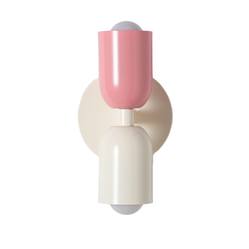 Alpinaluz Doppelte Wandleuchte E27 Metall rosa creme H20 cm style modern Beige Metall