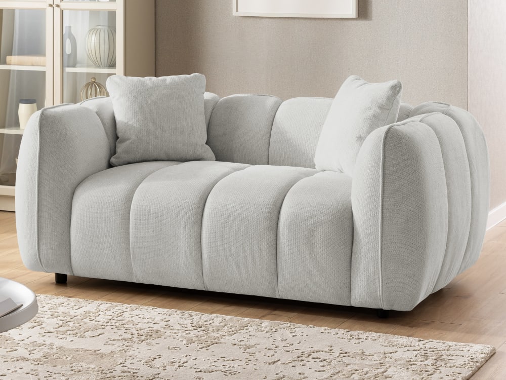 Ensemble de canapé 2+1 en tissu structuré gris clair