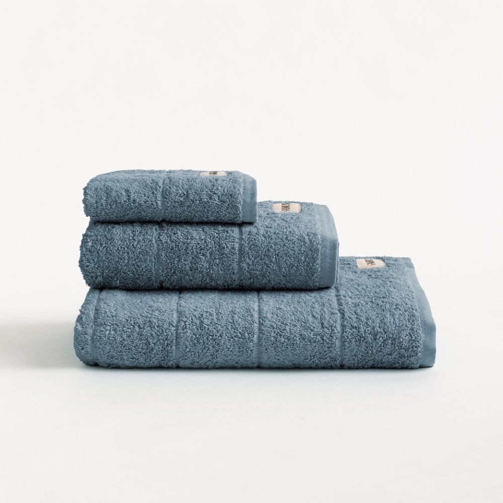 Lot 3 serviettes en coton 600gr bleu 30x50+50x100+100x150cm