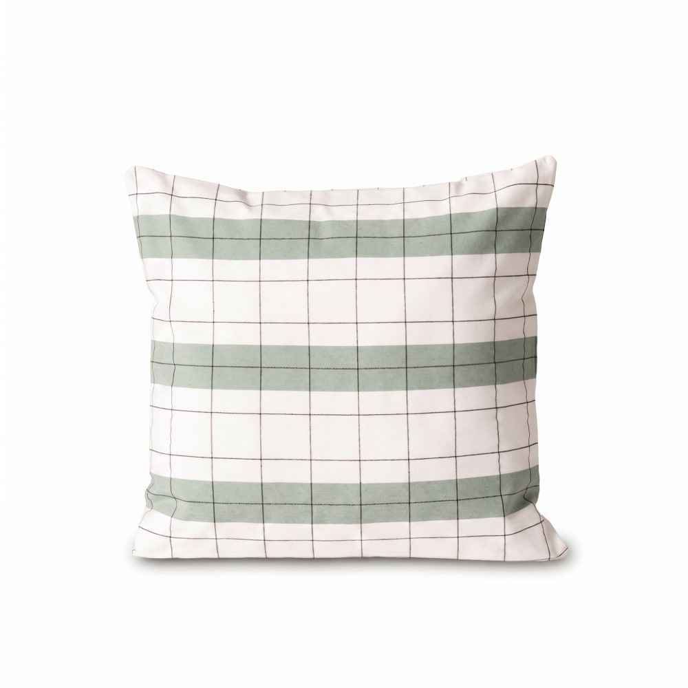 Lot de 2 housses de coussin en coton à carreaux vert d'eau 45x45 cm