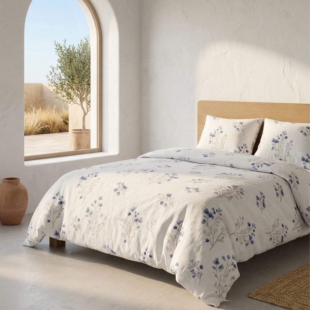 Parure de housse de couette 100% coton floral 150x220 + 45x110 cm Parure de housse de couette 100% coton floral 150x220 + 45x110 cm