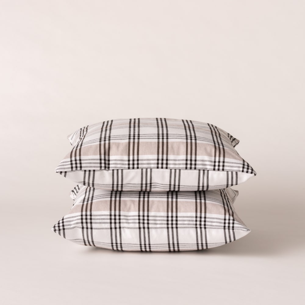 Lot de 2 housses de coussin en coton à carreaux 45x45 cm — vue 3