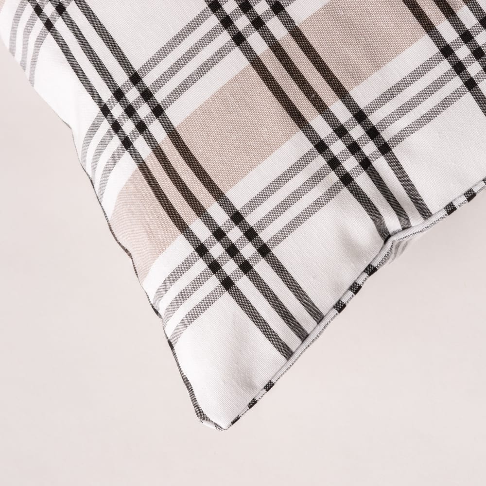 Lot de 2 housses de coussin en coton à carreaux 45x45 cm — vue 4
