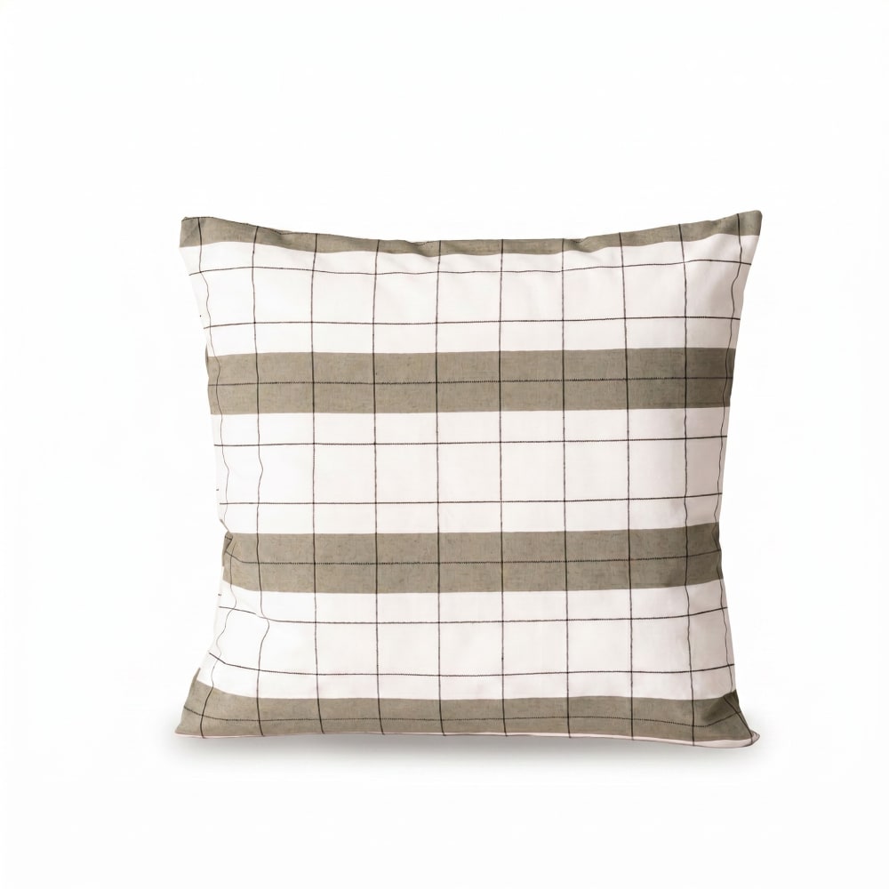 Lot de 2 housses de coussin en coton à carreaux vert 45x45 cm