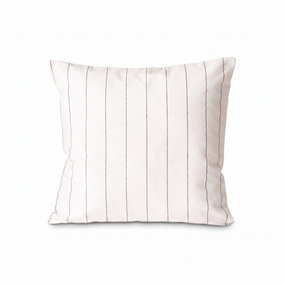Lot de 2 housses de coussin en coton à rayures blanc 45x45 cm