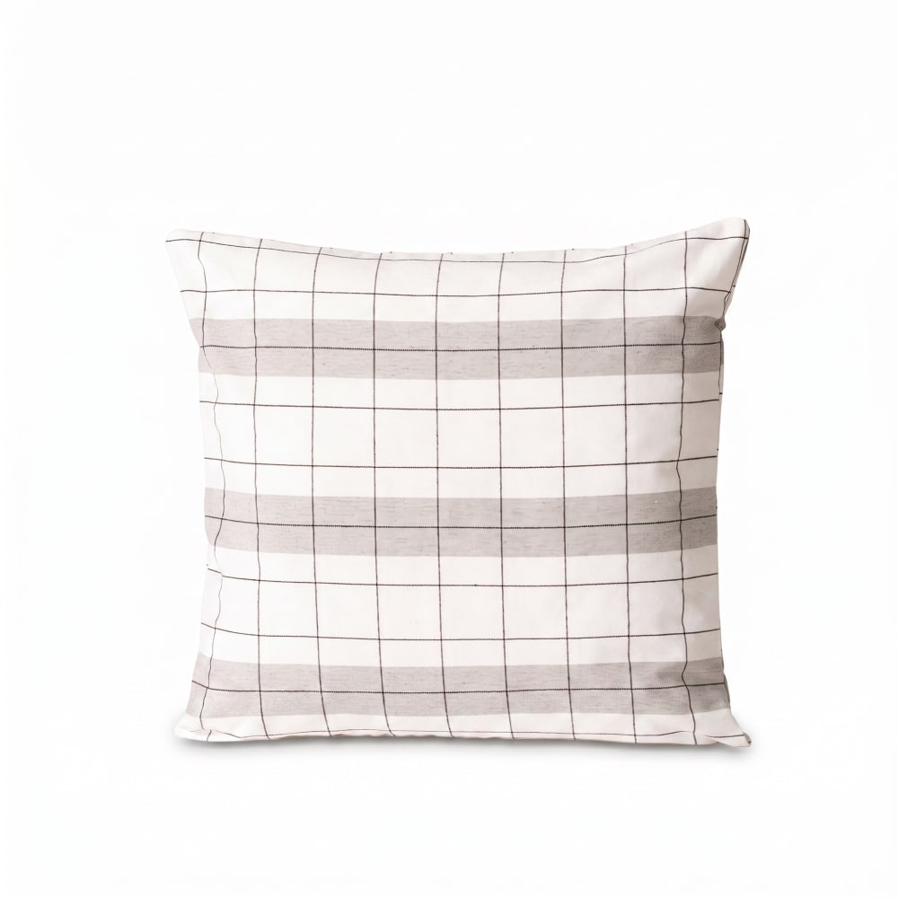 Lot de 2 housses de coussin en coton à carreaux gris 45x45 cm
