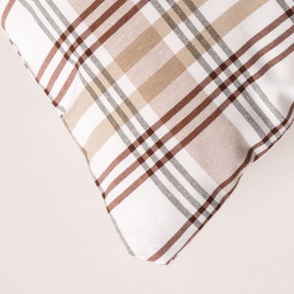 Lot de 2 housses de coussin en coton à carreaux pierre 45x45 cm — vue 4