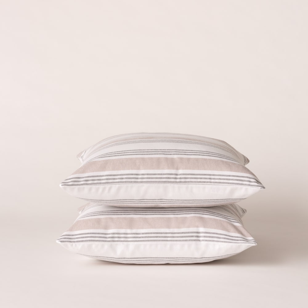 Lot de 2 housses de coussin en coton à rayures 45x45 cm — vue 3