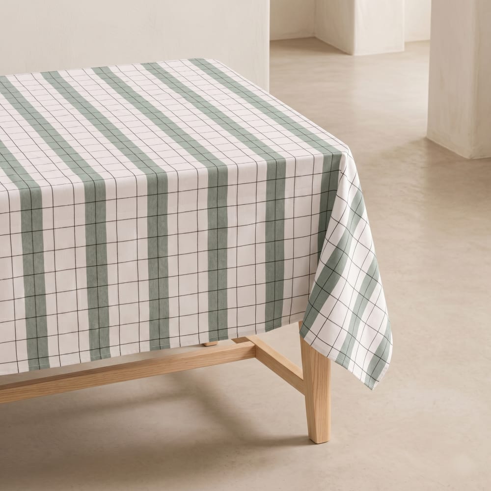 Nappe à carreaux en relief vert d'eau 150x250 cm Nappe à carreaux en relief vert d'eau 150x250 cm
