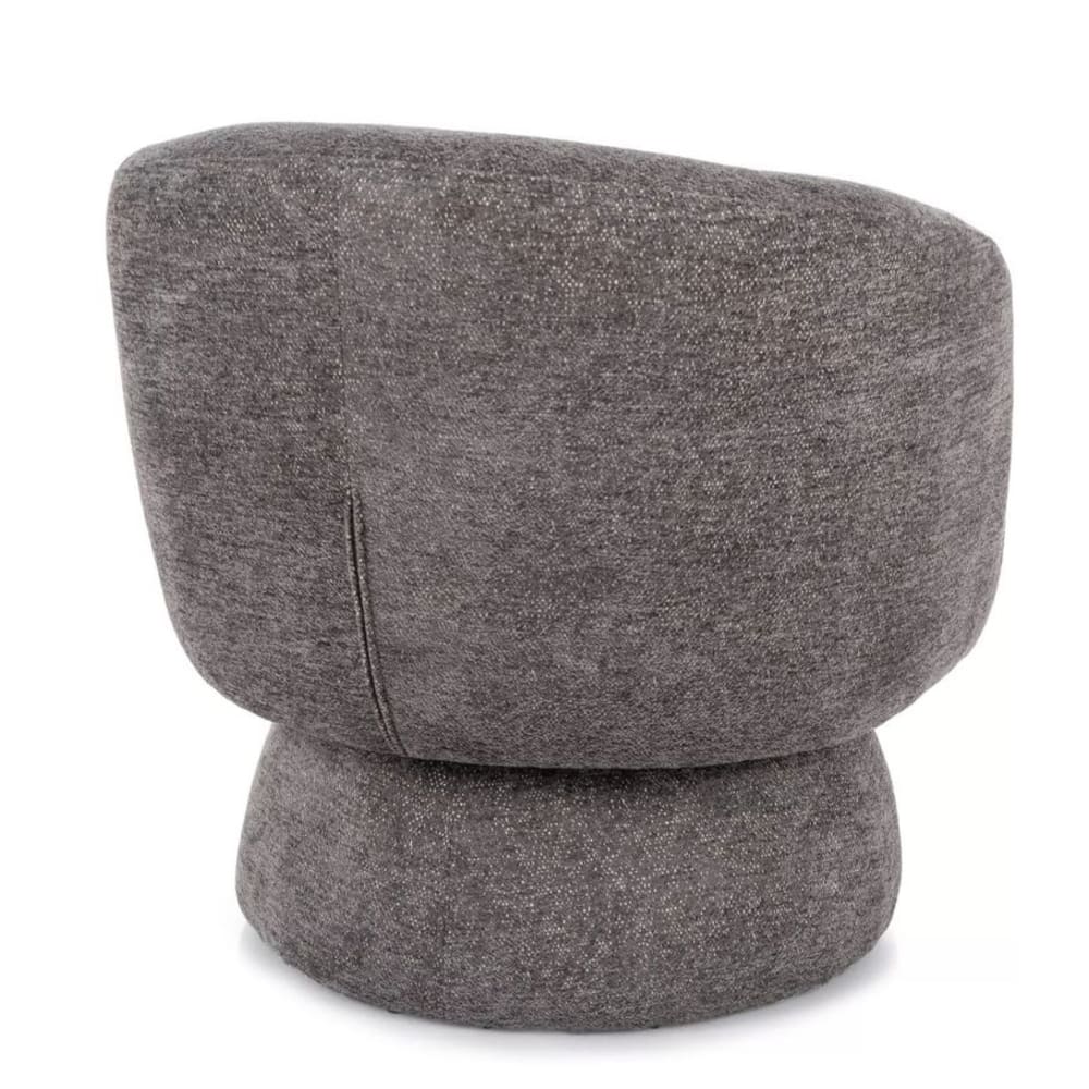 Fauteuil MIRA en tissu de polyester gris au look moderne et pivotant
