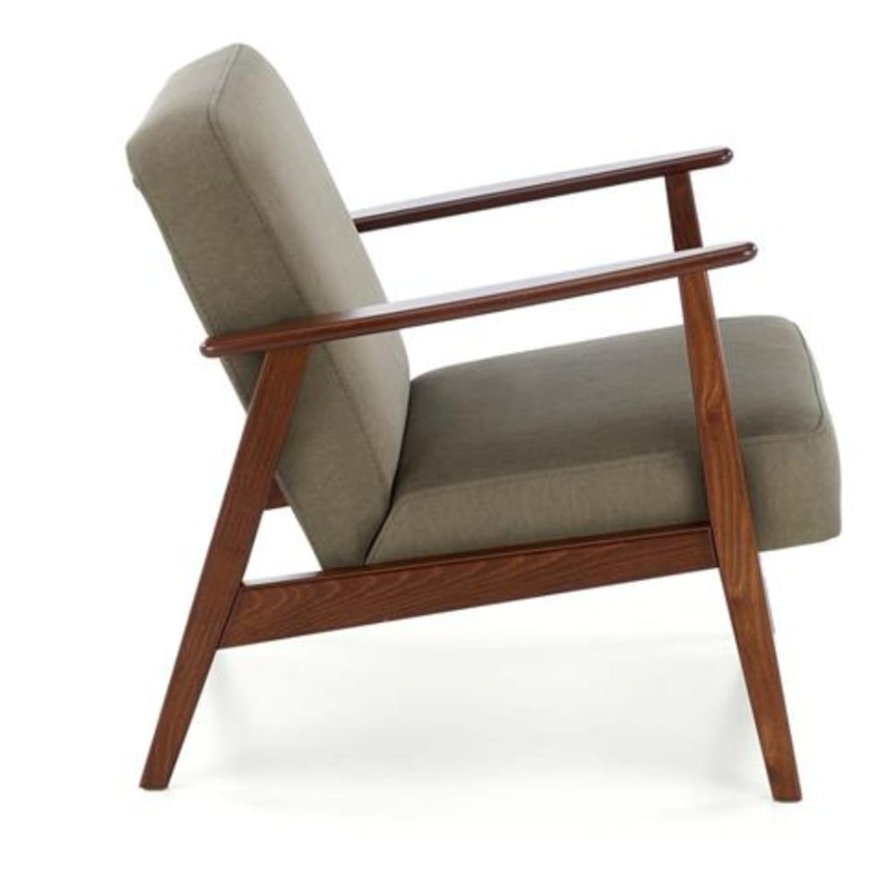 Fauteuil vintage en tissu de polyester vert olive