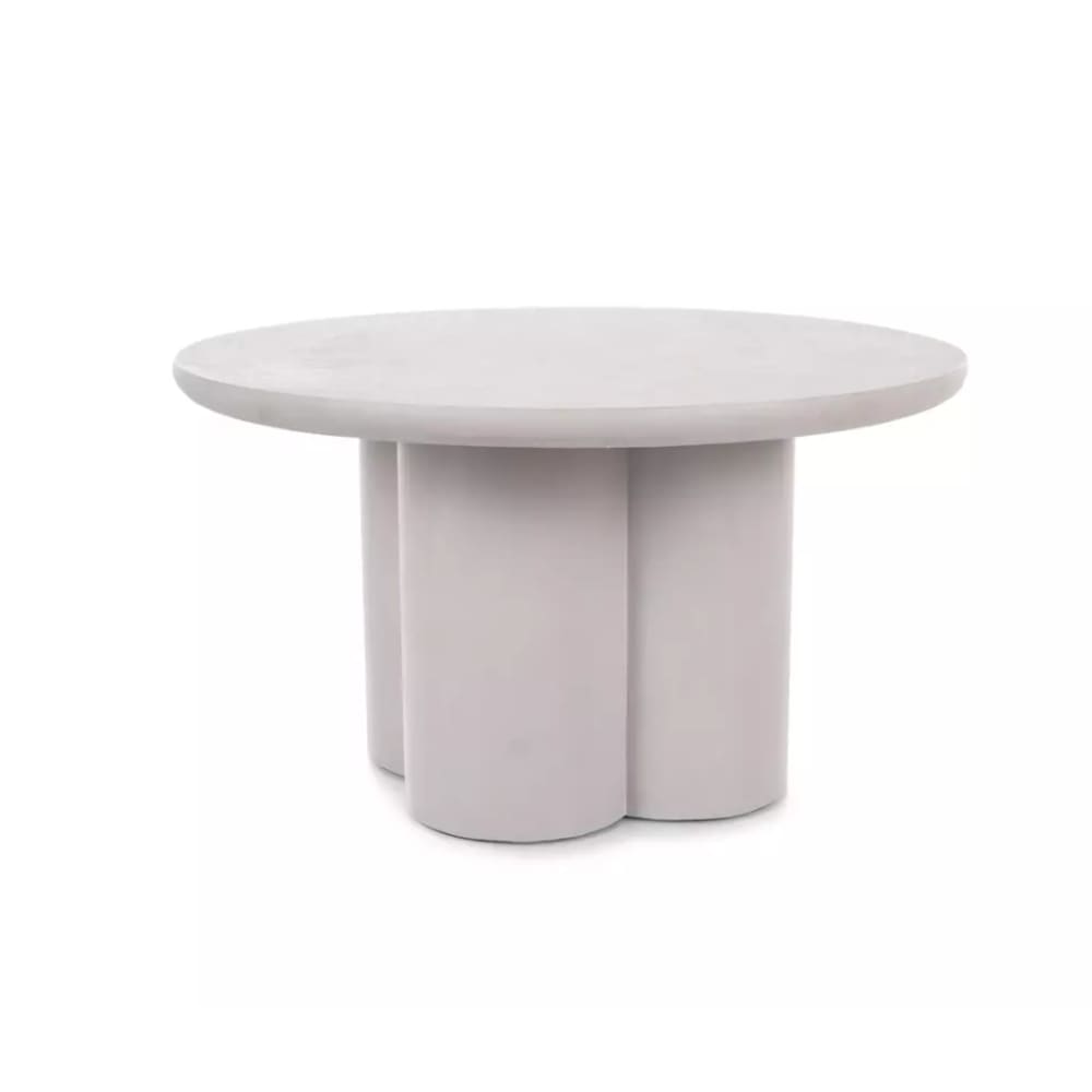 Runder Tisch aus hellgrauem Mikrozement, 80 cm - Maisons Du Monde