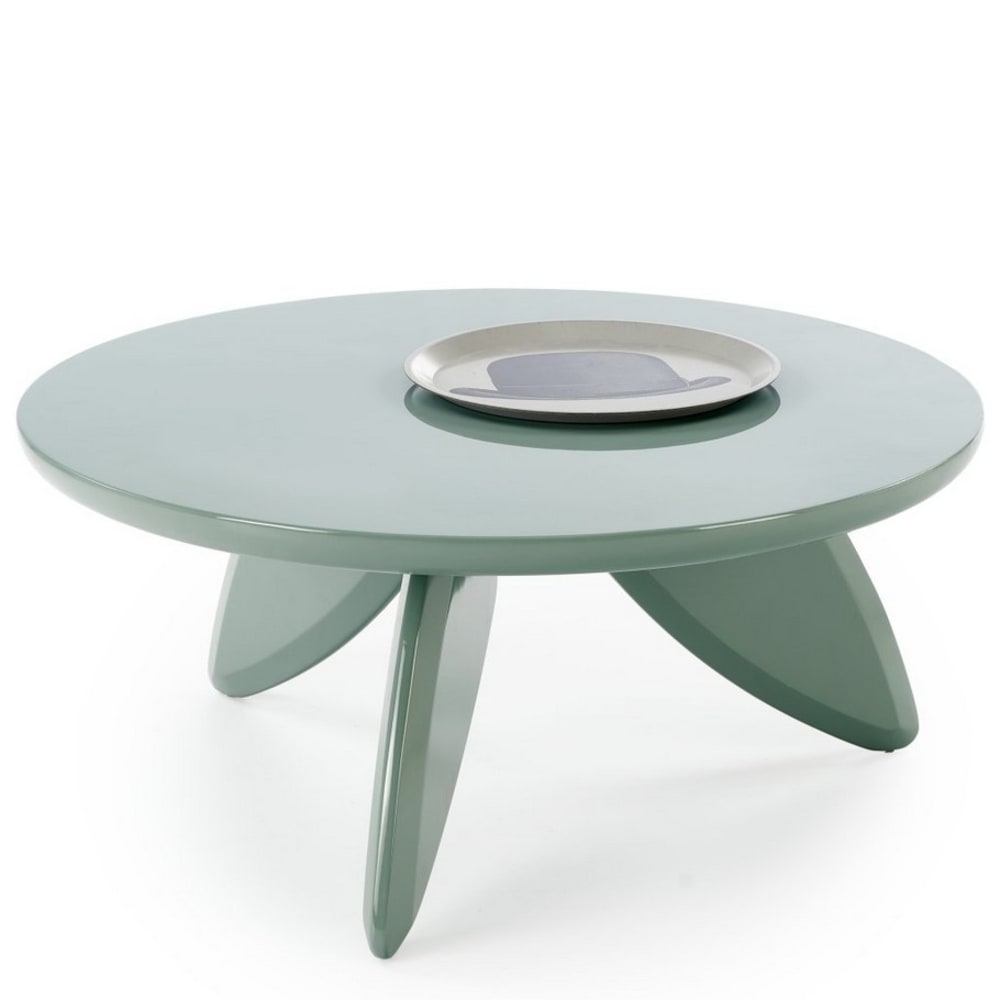 Hellblau lackierter runder Couchtisch 80 cm - Maisons Du Monde