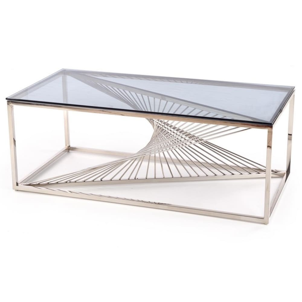 Table basse design avec - plateau verre