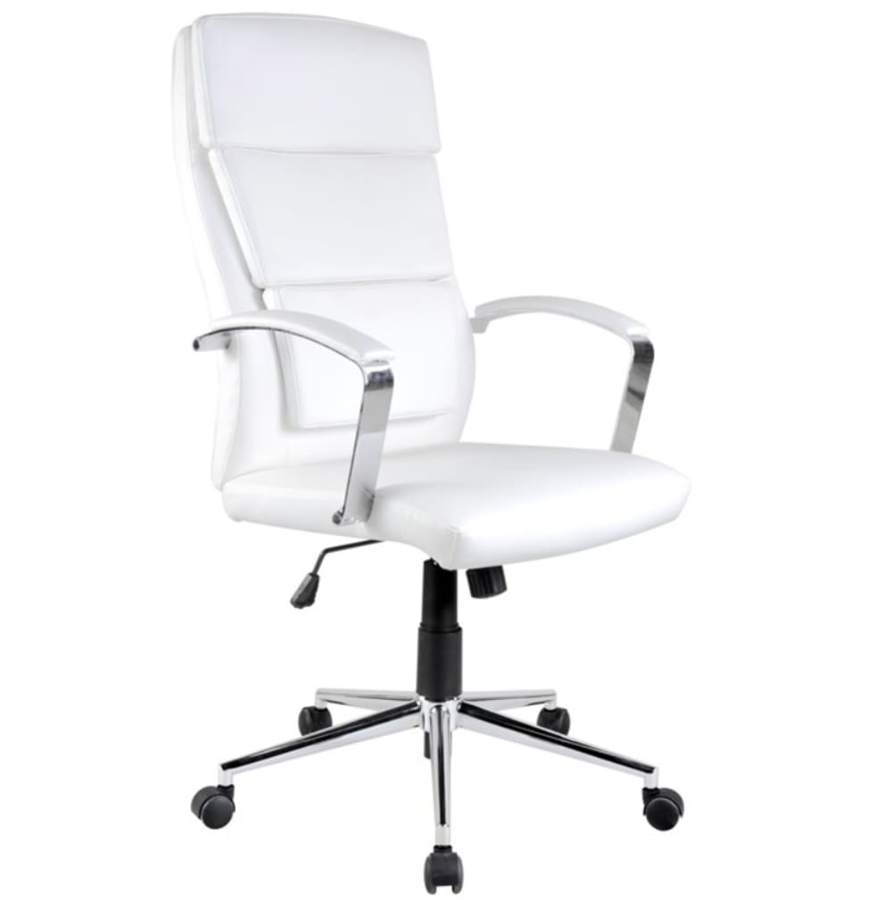 Fauteuil de bureau en simili cuir blanc Fauteuil de bureau en simili cuir blanc