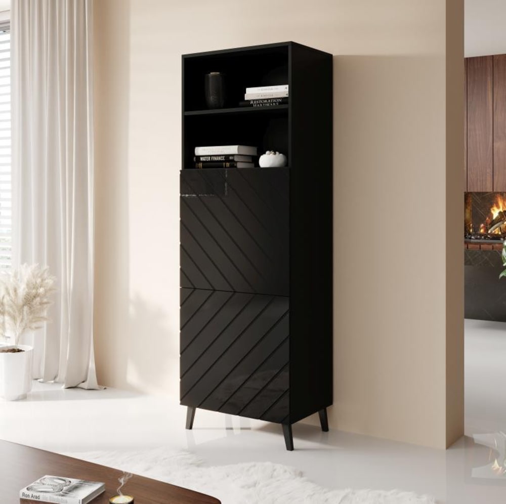 Schwarzer Designer-Wohnzimmerschrank 60 cm - Maisons Du Monde