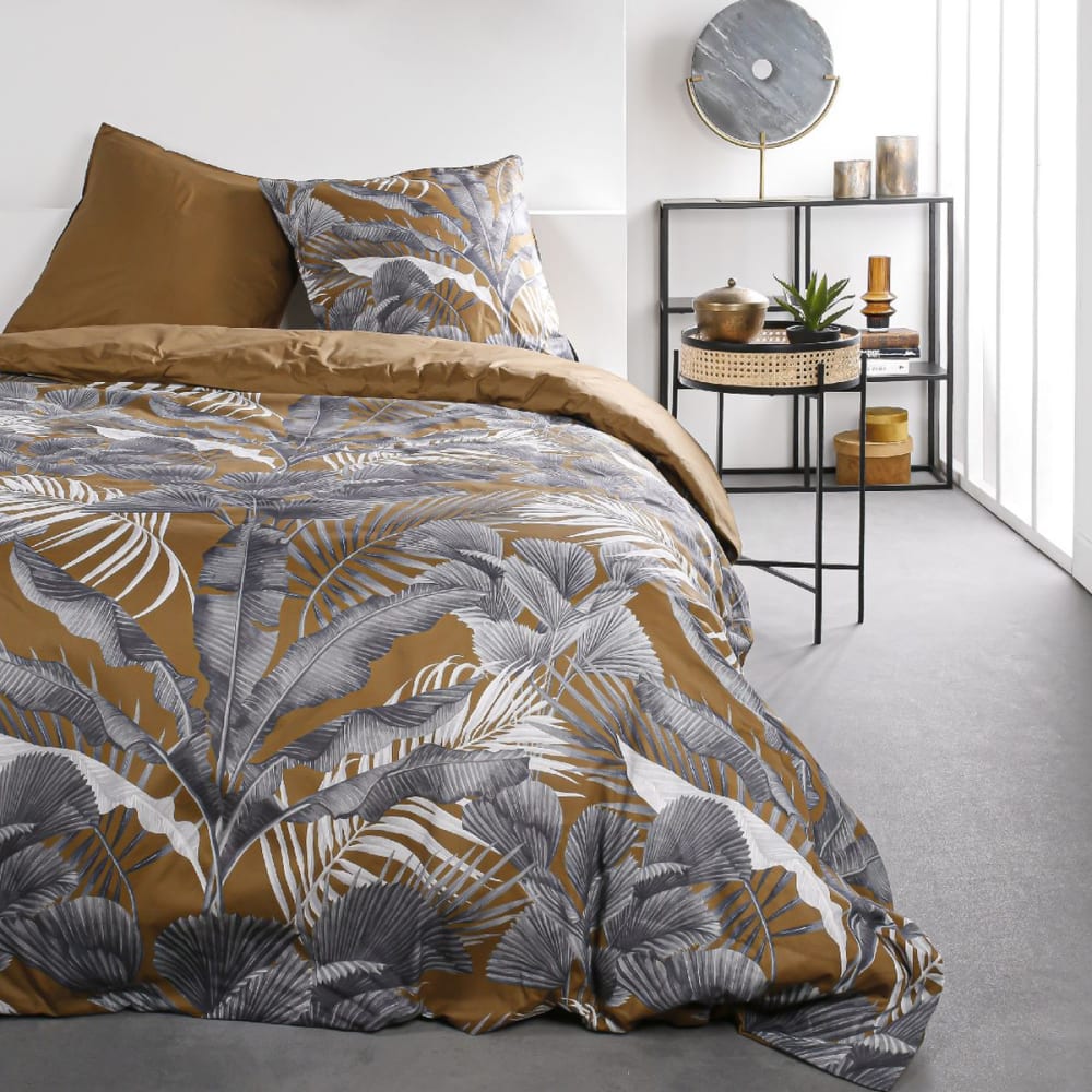 Today Bettwäscheset mit Reißverschluss und Aufdruck Baumwolle 200x200 cm Braun Baumwolle