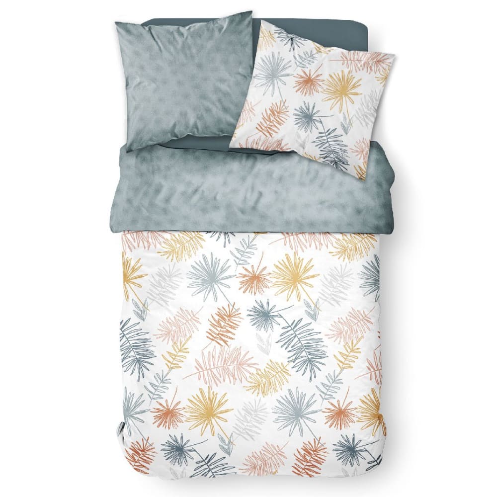 Bettwäscheset mit Reißverschluss und Aufdruck Baumwolle 200x200
